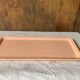 Large antique salmon pink log cake dish