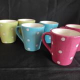 Colorful polka dot cups