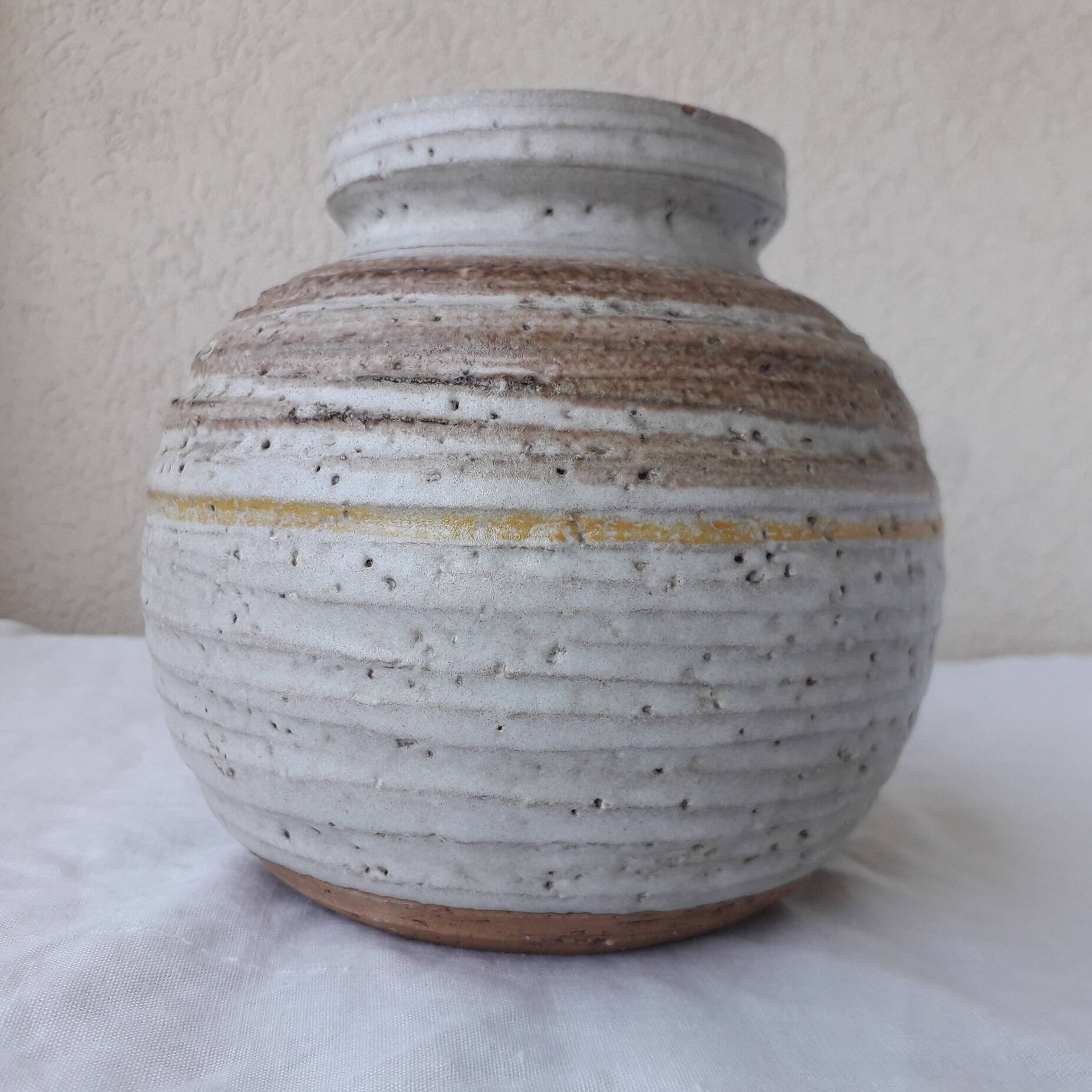 Grey stoneware vase