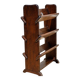 Vintage wooden magazine rack with 3 levels – display stand