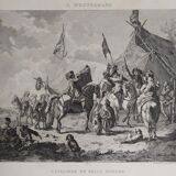 Dutch engraving XVIIIth "Riders in good humor"