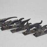 Ensemble de cinq Porte-Couteaux Animaux Sauvages Art Déco, d'après Joseph Buisson