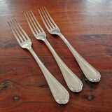 Christofle Set of 3 Spatours model table forks in silver metal