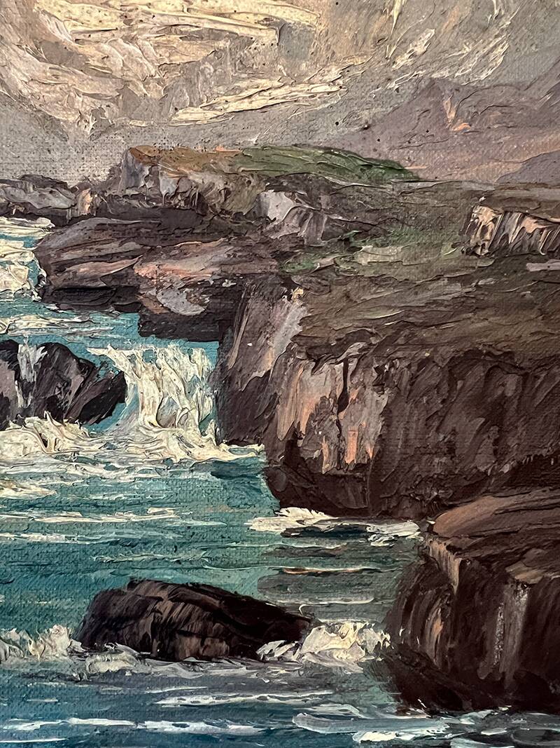 Painting "Mountain Torrent", Oil on canvas