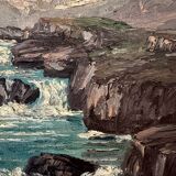 Painting "Mountain Torrent", Oil on canvas