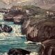 Painting "Mountain Torrent", Oil on canvas
