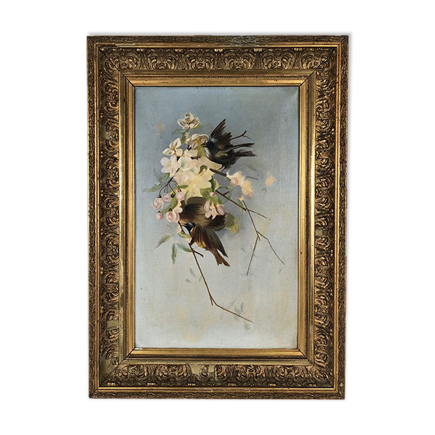 Oil on canvas late nineteenth, early twentieth, Trendy Birds