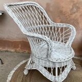 White rattan armchair