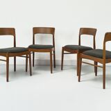 Teak and Wool Dining Chairs from Korup Stolefabrik, 1960s, Set of 4