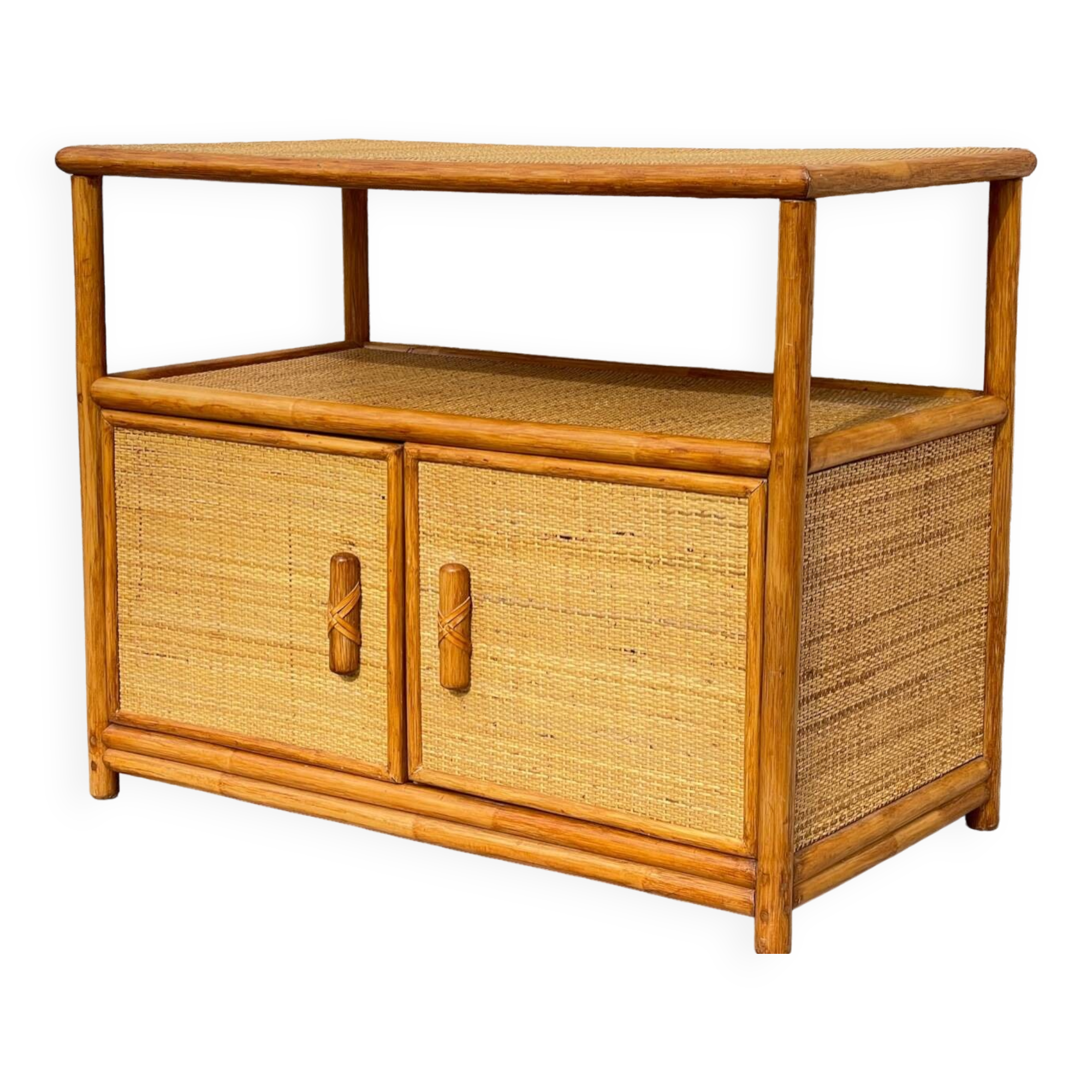 Vintage 80s Bamboo Sideboard