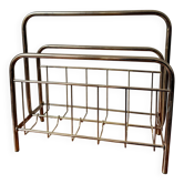 Gold metal magazine rack - Mid-Century style