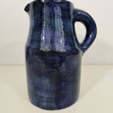 Robert and Jean Cloutier pitcher in blue enameled ceramic