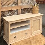 Meuble télé tv rénové en bois brut