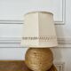 Sisal ball lamp and embroidered lampshade