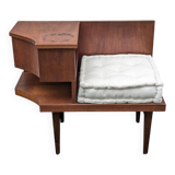 Vintage 1960s teak telephone hall bench