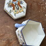Old candy box with Renaissance decor from Gien earthenware