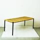 Black steel and wicker side table by Carl Auböck, mid-century.
