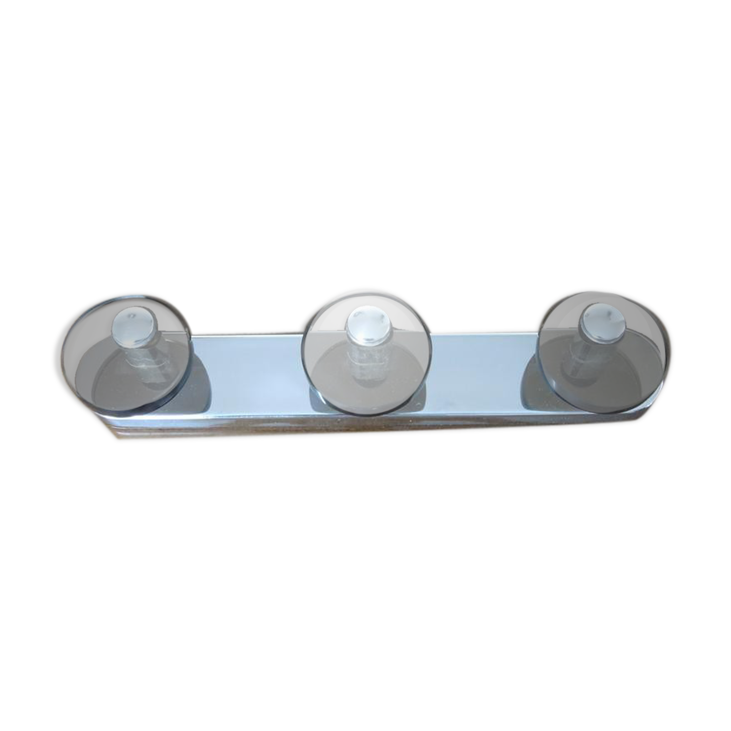 Fontana Arte chrome metal and smoked glass coat rack 70