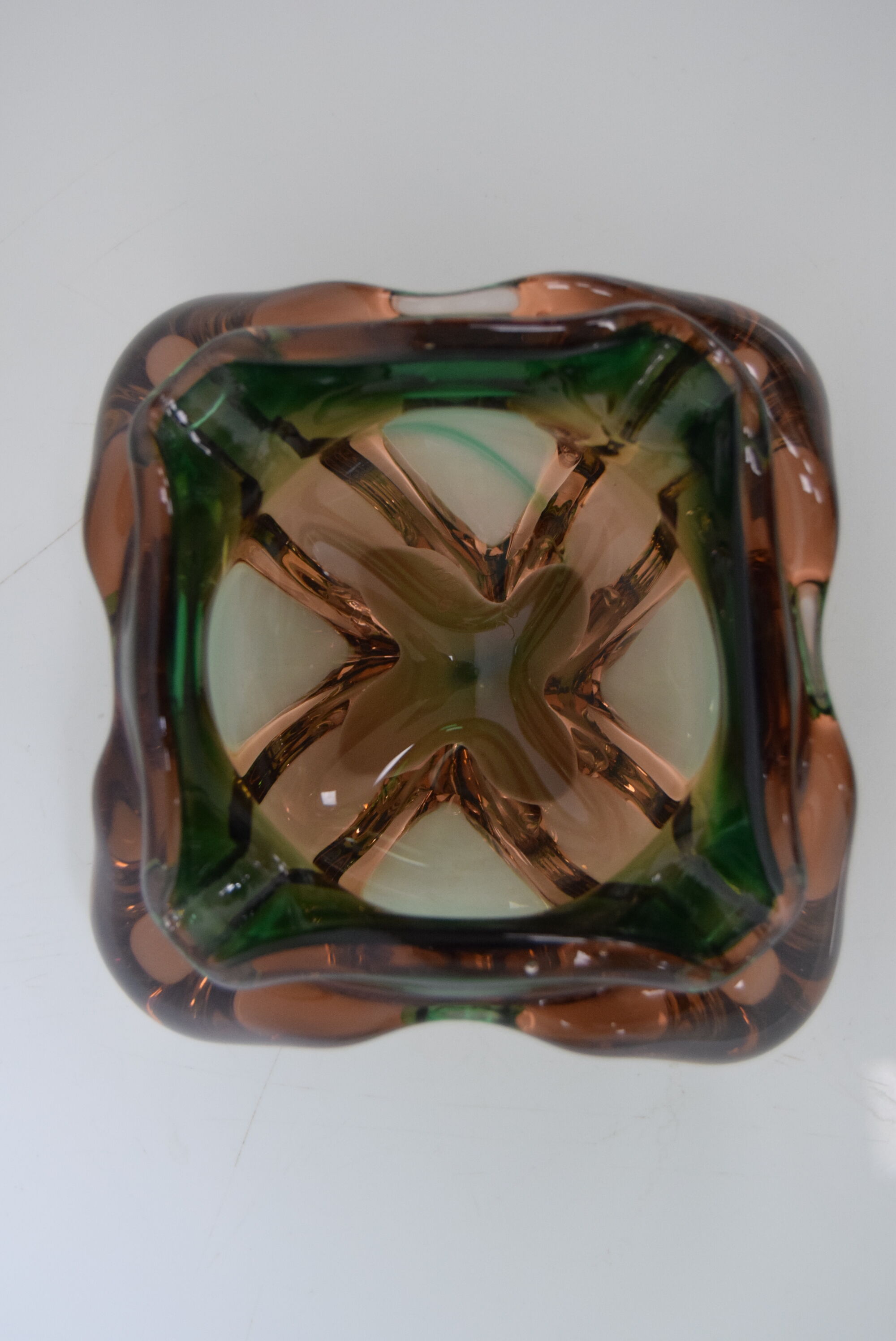 Mid-century Ashtray from Metallurgical Glass,by Glasswork Novy Bor,1960's.