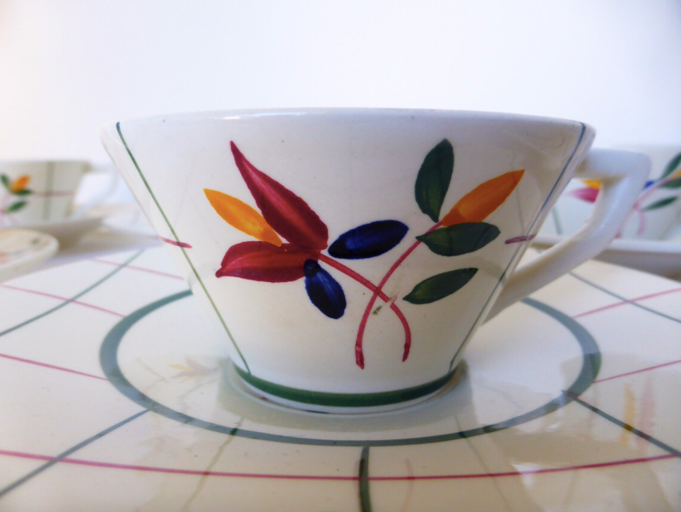 Vintage Gien Tamaris porcelain coffee set