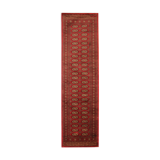 Handwoven bokhara runner rug traditional red motif runner carpet- 77x247cm