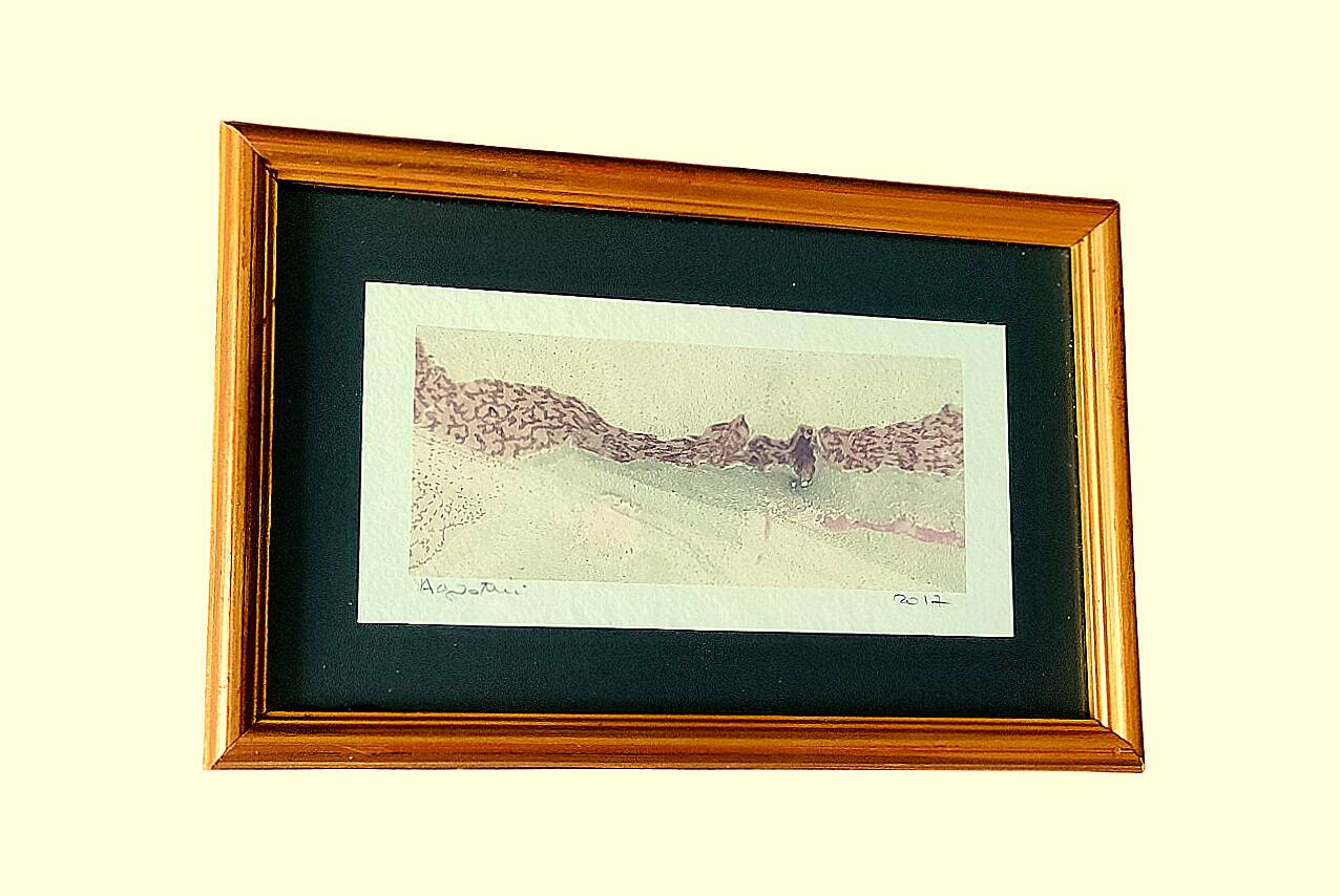 Tableau signé agostini – aquarelle - paysage abstrait, 2017