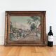Vintage original Scandinavian harbor oil painting