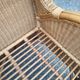 Pair of old armchairs wicker rattan & foot rest vintage year 60