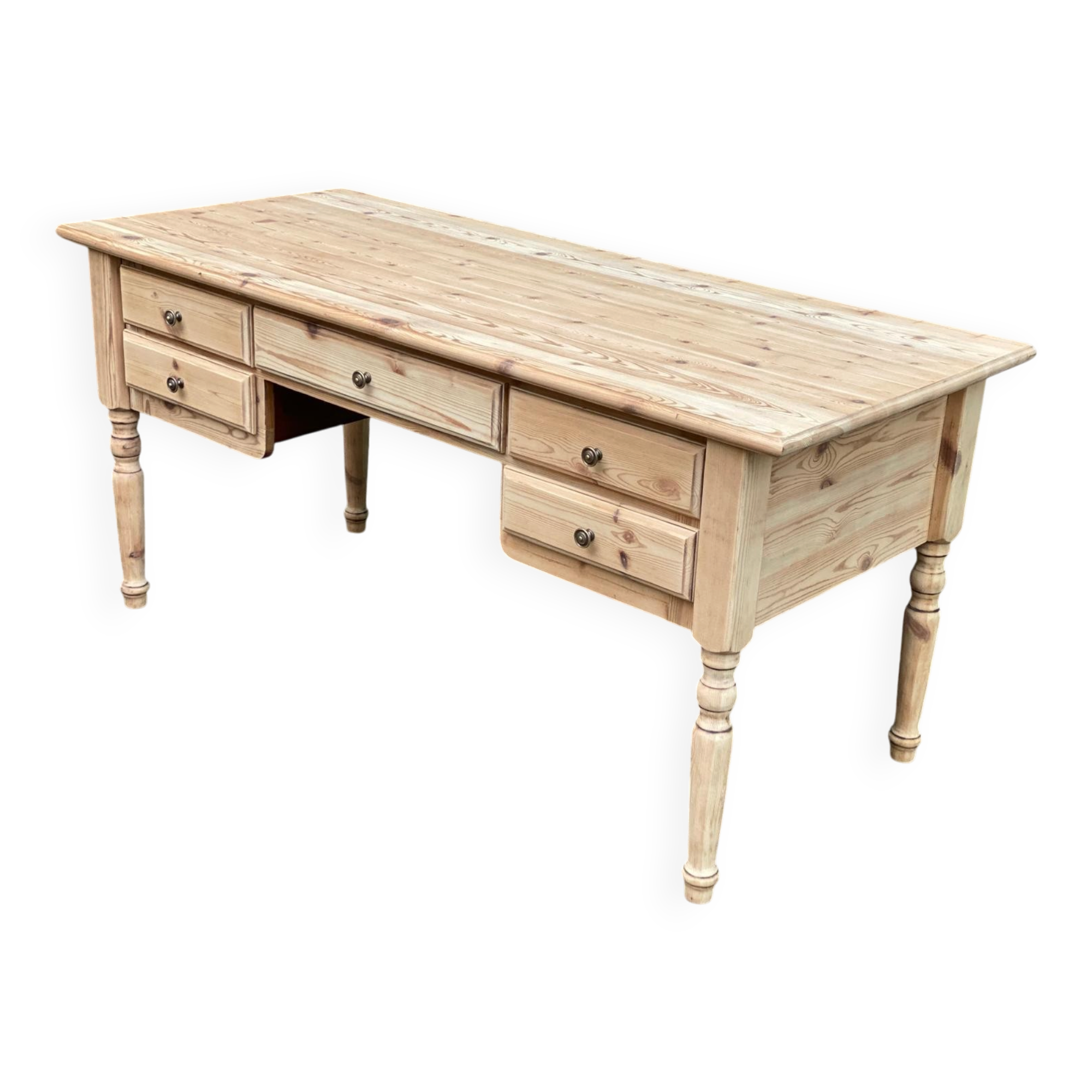 Scandinavian cocktail desk renovated in solid wood from the 90s.