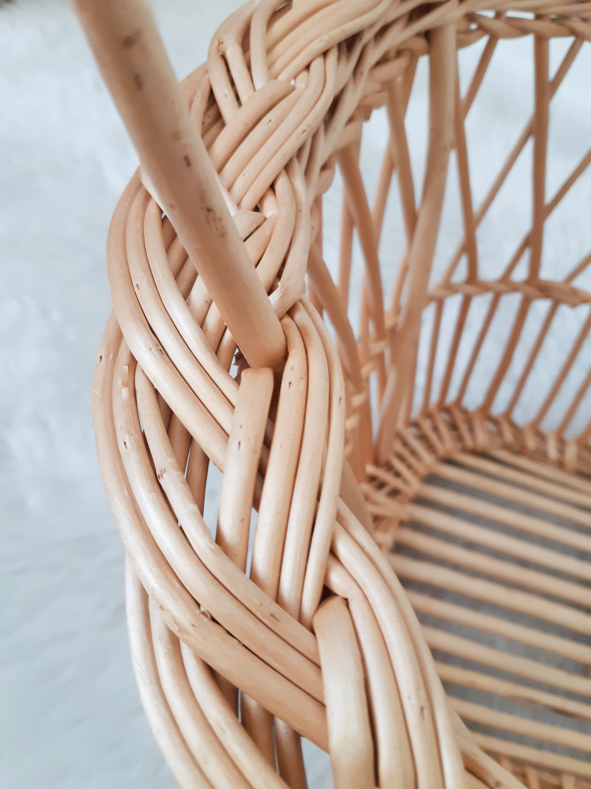 Rattan doll cradle