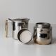 Ensemble de café vintage IMCO en métal argenté et porcelaine blanche avec détails dorés - Italie années 1980