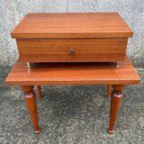 Small varnished wood nightstand, 1950s.