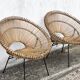 Pair of rattan armchairs