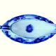 Large antique gravy boat on a Sarreguemines U&C earthenware tray