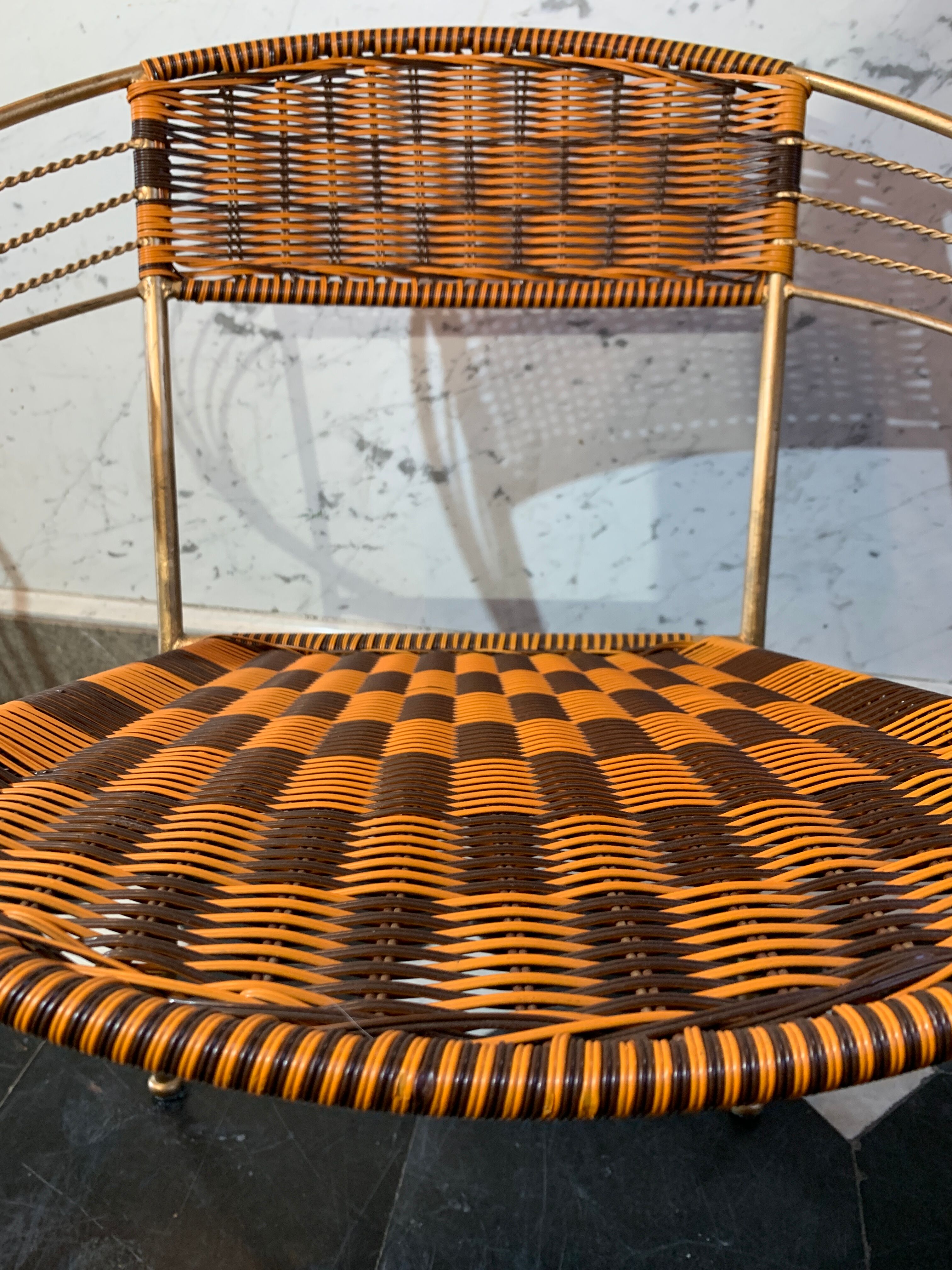 Series of 6 garden armchairs and patio Scoubidou', Italian Vintage Design 1950s