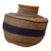 Bolga Basket Colorful African Decorative Basket Navy and Mustard Yellow