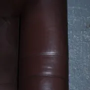 Brown Leather Armchairs, Set of 2