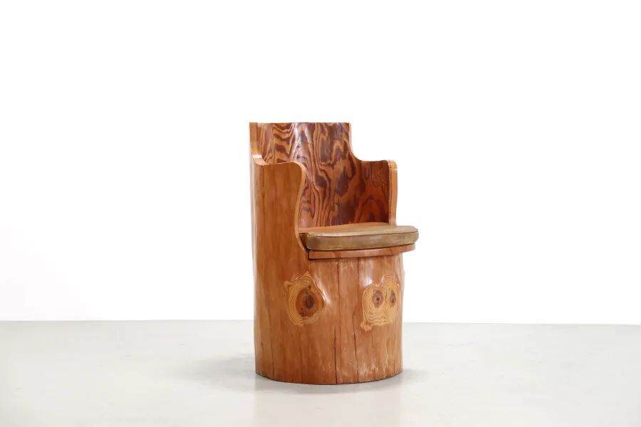 Swedish pine trunk chair from the 1960s