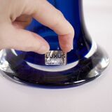 Lampe en cristal bleu cobalt Luxus Vittsjö Sweden.