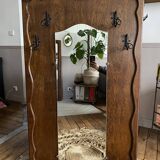 Vintage mirror cloakroom wall coat rack