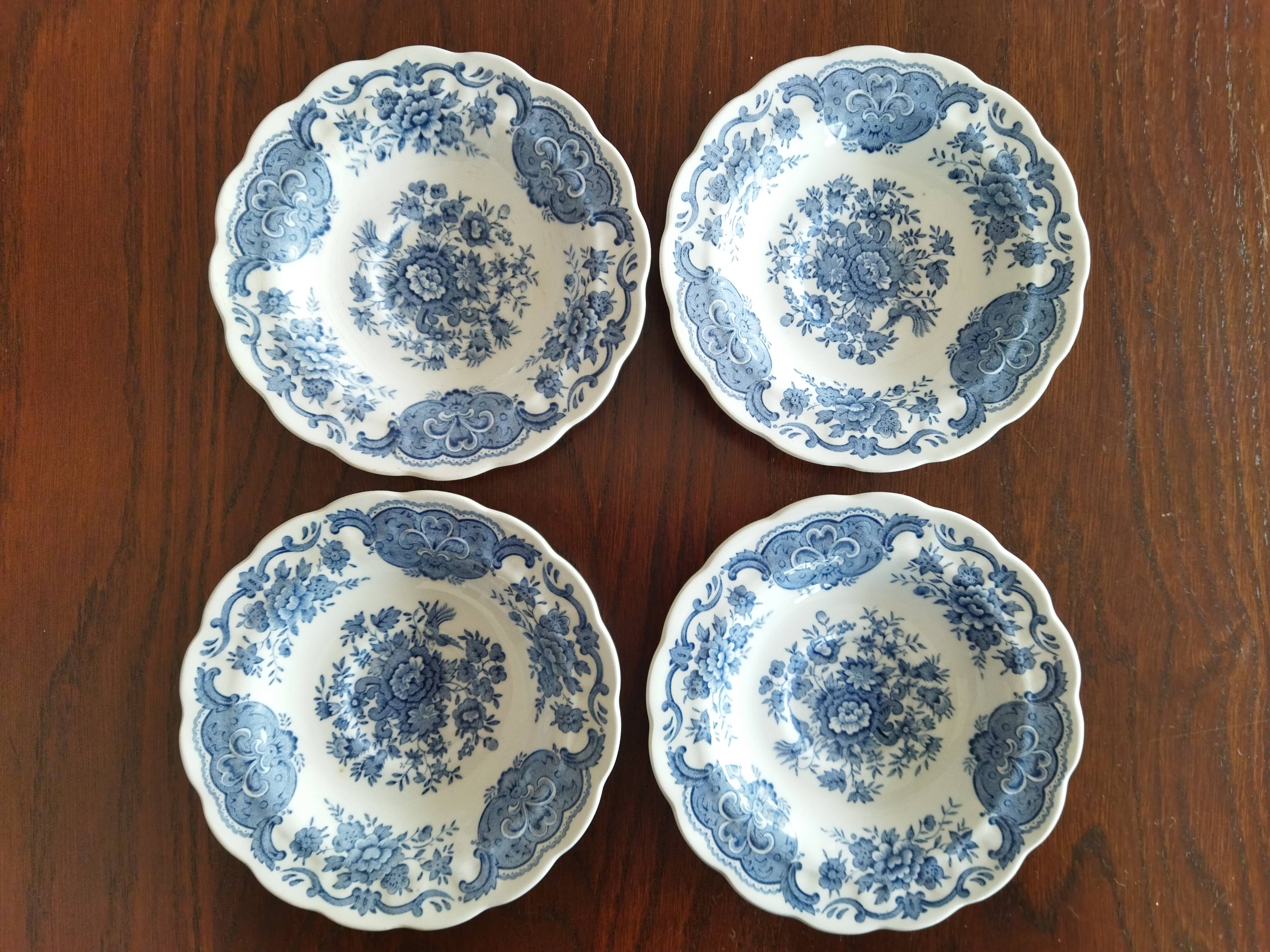 Ridgway "Windsor" English mocha cups blue