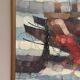 Swedish Oil on Panel"Fishermen" by Marylilla , Vintage and Framed