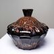 Boite/sucrier vintage Vincenzo Nason Murano verre aventurine noir