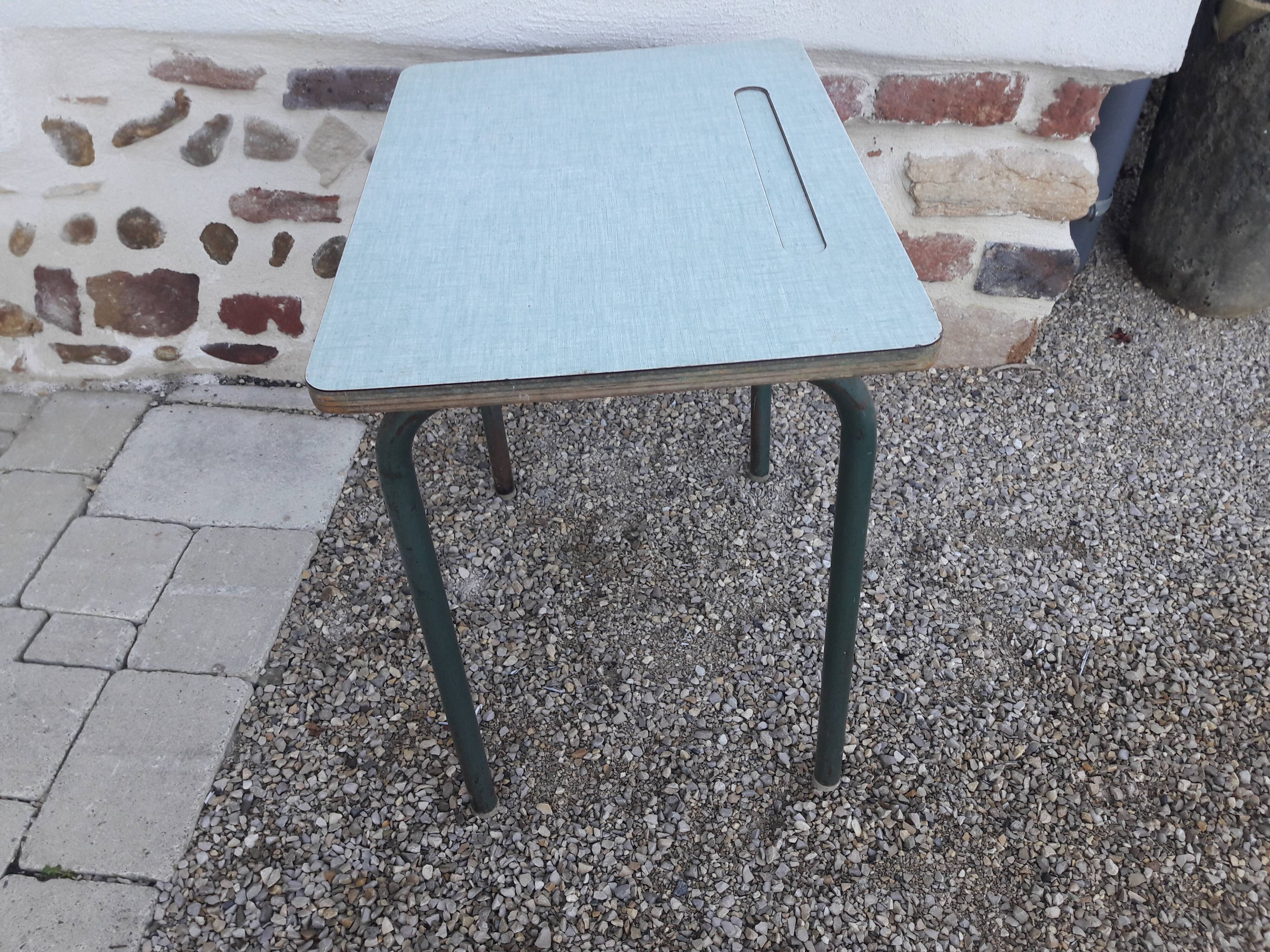 Formica school desk with chair