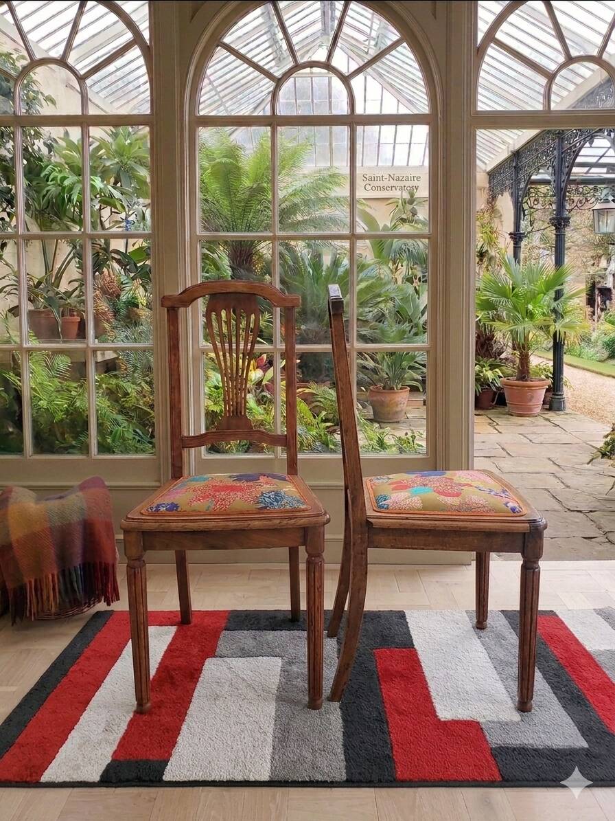 Paire de chaise vintage style Louis XVI du 19 em siècle