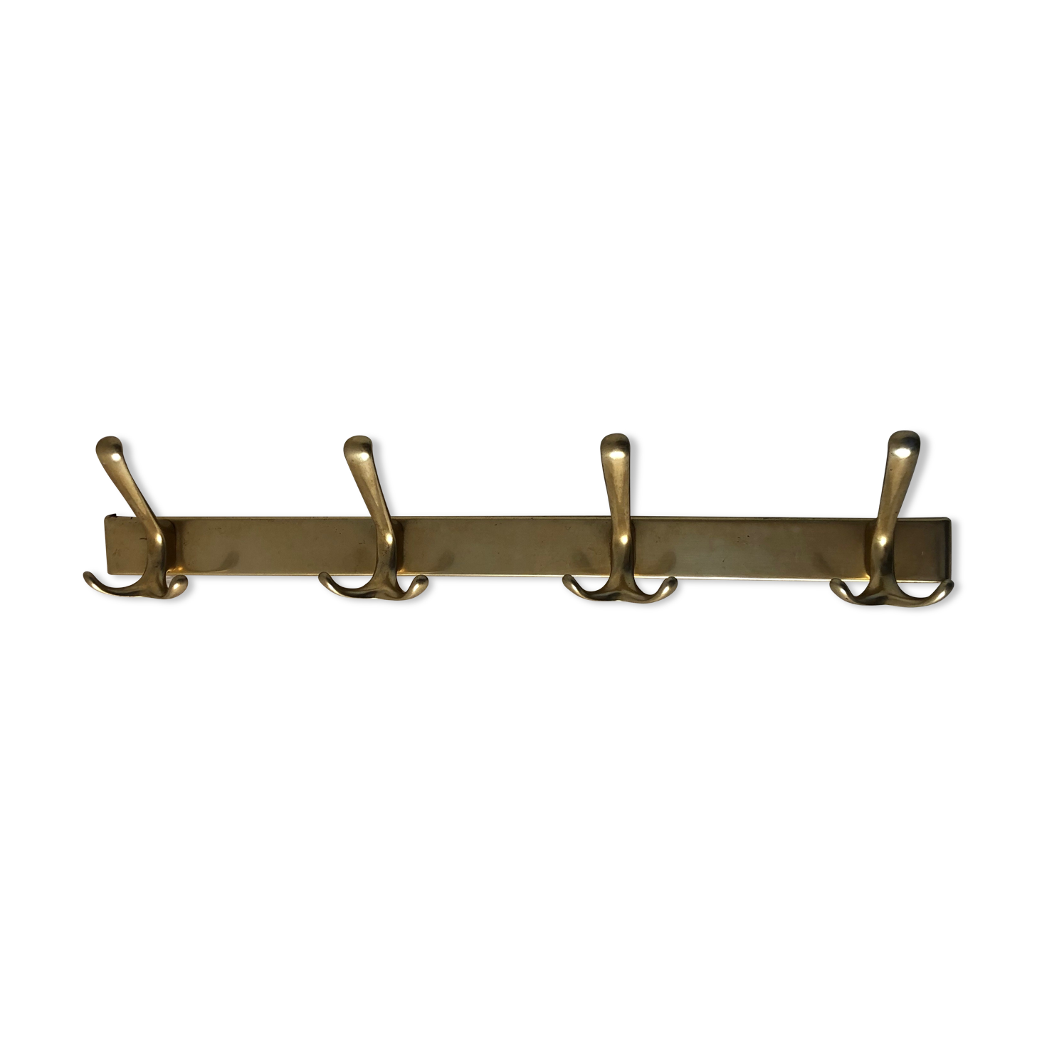 Golden coat hanger 4 hooks vintage 1960 55x10cm