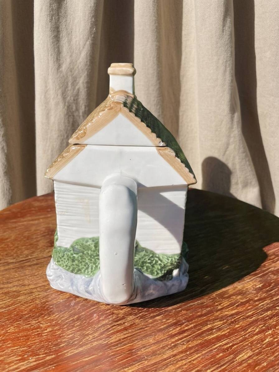 English cottage slipware teapot