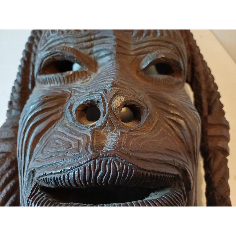 African wooden mask from Ivory Coast, Baoulé