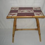 Bamboo-rattan coffee table from the 50s