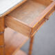 Bedside table wood imitation bamboo and marble colonial style, pedestal table, furniture 1 old drawer